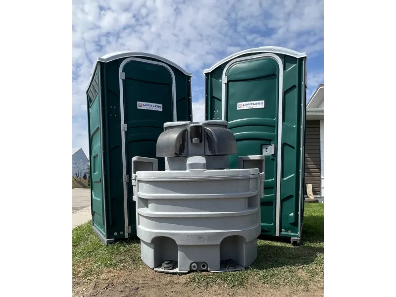 Portable toilets with wash stand